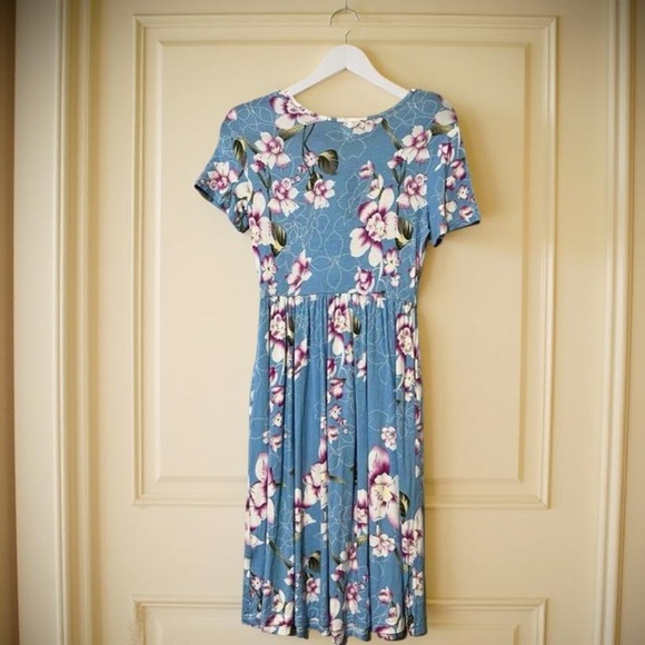 Boutique DB Moon Floral Blue Dress NWOT - Picture 4 of 7